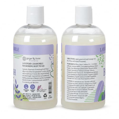 Image of Ginger Lily Farms Botanicals Body Wash, 12oz /6pk, Lavender Chamomile