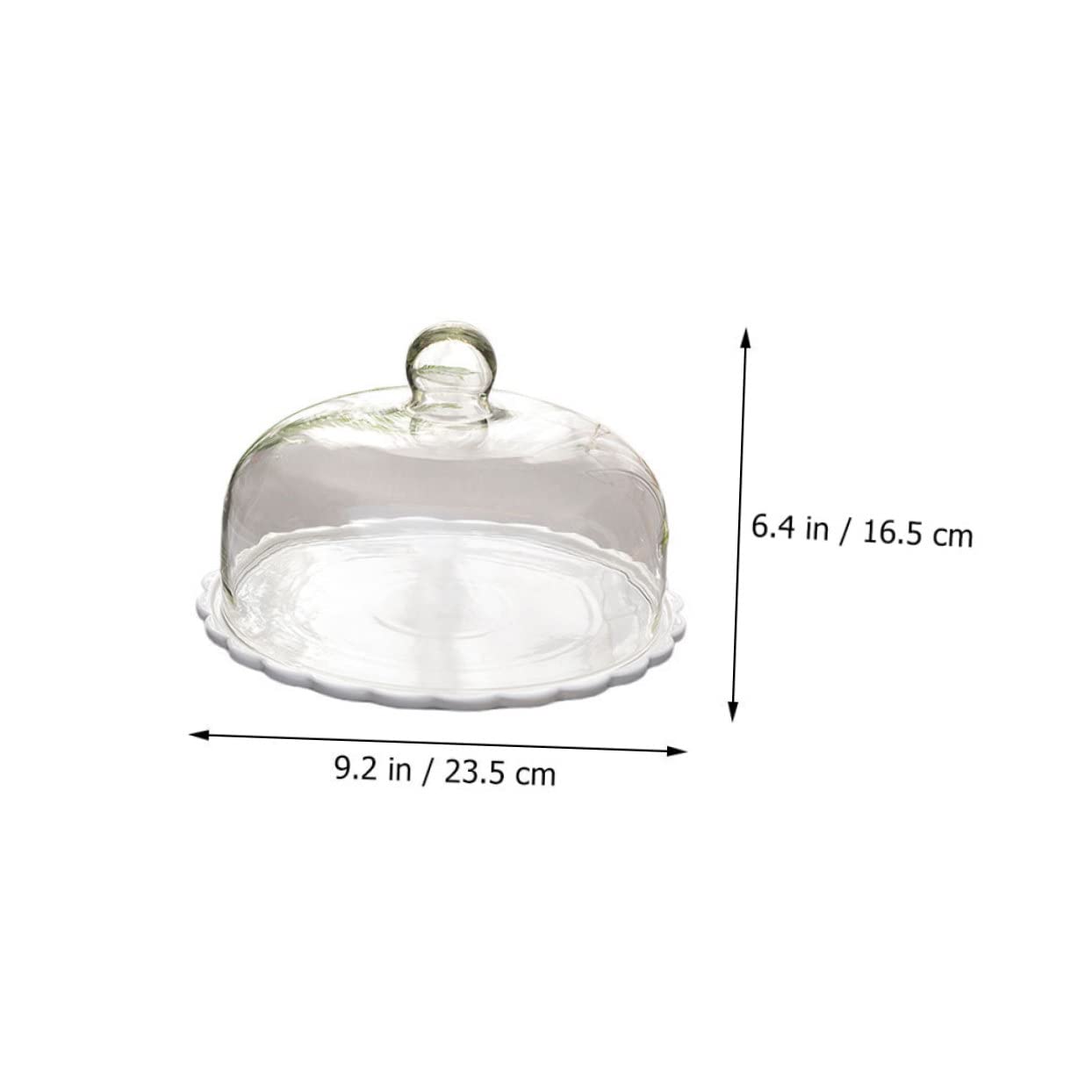Cabilock 1 Juego Tapa De Cristal para Pasteles Cubierta De Pastel De Vidrio Plato De Pastel De Vidrio con Cúpula Cubierta De Cúpula De Postre Bandeja para Protector Cerámica Galleta