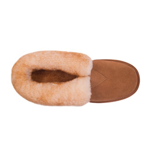 Image of Cloud Nine Men's Soft Sole Sheepskin Booties with Suede Leather | 100% sheepskin lining, soft suede sole, roll-up cuff, breathable warmth, lightweight flexibility, indoor comfort