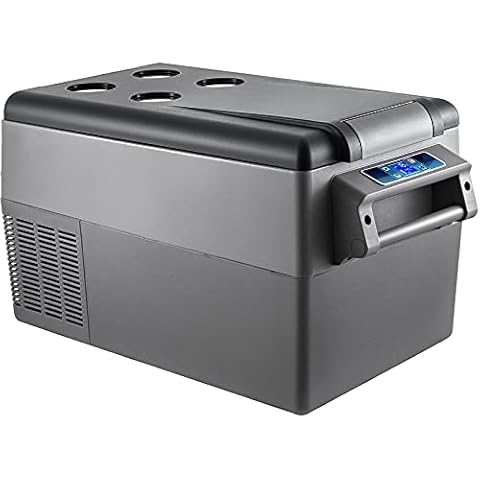 VEVOR Autokühlschrank 35L Kompressorkühlbox Edelstahl Urlaub Isolierbox Mini Kühlschrank Kühlbox Auto und Steckdose Cover