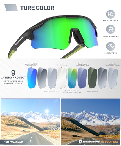 Image of Sport Polarized Sunglasses for Men and Women, Stylish and Lightweight Cycling Sunglasses with UV400 Protection