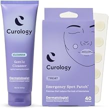 Curology Daily Skin Care Set, 40 ct Emergency Spot Pimple Patches and Hydrating Gentle Cleanser Face Wash, Fragrance Free