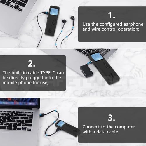 Image of SAFETYNET Audio Recording WAV Player Noise Reduction Interview Business Online Meeting Working Time 10 Hours Support up to 32GB SD Card