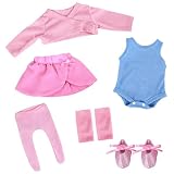 6 PCS Reborn Baby Doll Clothes Ballet Set for 17- 22 Inch Baby Doll, Pink & Blue