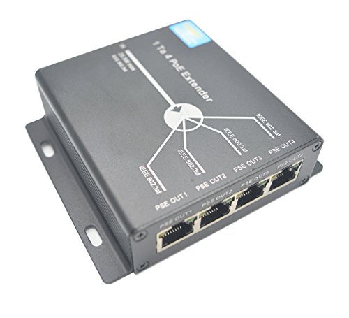 Odiysurveil(Tm) 4-Port 10/100M Ieee802.3At (Power-In) To Ieee802.3Af (Power-Out) Poe Extender For Ethernet/Poe Power #TOP2