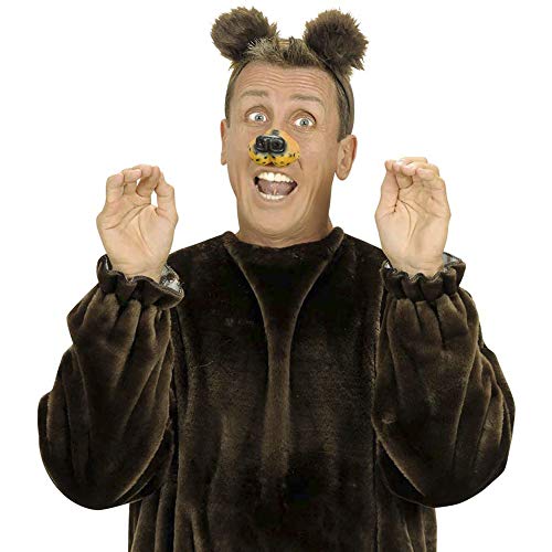 Widmann-2329B-Haarreif-Baer-Baerenohren-aus-Pluesch-Braun-Tier-Kostuem-Accessoire-Karneval-Mottoparty