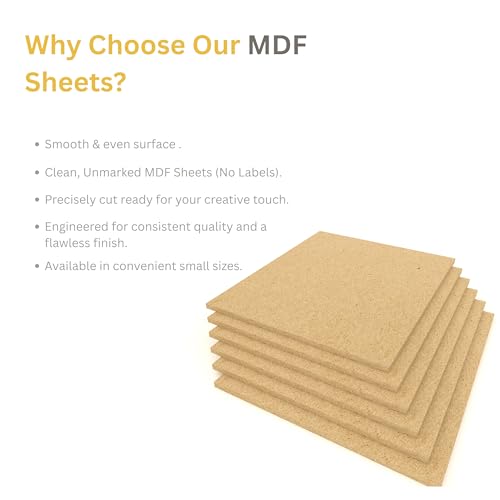 Image of Pilwal's 16 x 24 inch MDF Sheets - Smooth Unfinished MDF RECTANGLE Sheet - MDF Board Coutouts for Craft DIY Art, lippan Art, Painting, Decoupage, Resin Art, Pyrography, Laser Cutting (16 inch x 24 inch inch, 2 Pieces, 4mm)