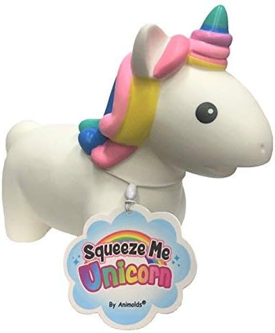 Animolds White Unicorn Toy Squeeze Unicorn for Beautiful Noise | Great Gift for Girl Boys Kids Toddlers Unicorn Themed Parties. Upgrade Your Stuff Unicorn (White)