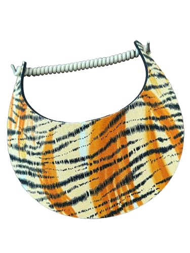 Pickleball - Fashion Fabric Foam Sun Visor for Women - The Sporty Look - Adjustable to Any Size Head - No Pressure & No Headache! | Tiger Skin Multicolor
