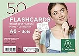 Exacompta 10353E - 50 flashcards bristol A6 green dots