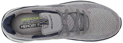 Skechers Solar Fuse - Kryzik, Tênis Esportivos, Masculino, Cinza Escuro/ Azul Escuro, 41