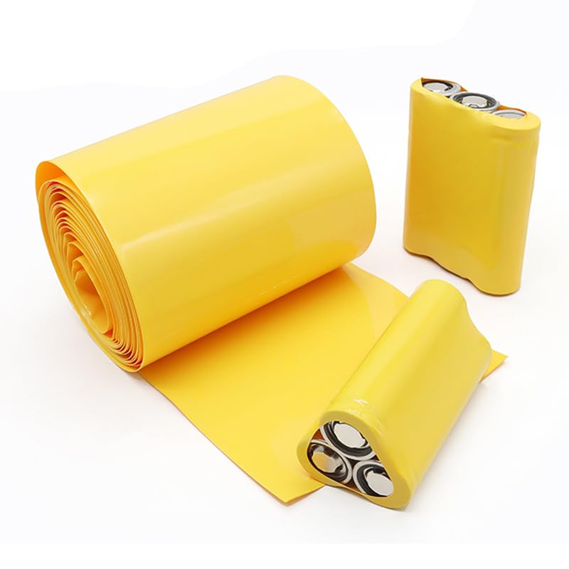 Tubos termorretráctiles, Tubo termorretráctil de PVC 18650, Ancho 29,5 mm ~ 200 mm, 10 m, Color Amarillo(200mm)