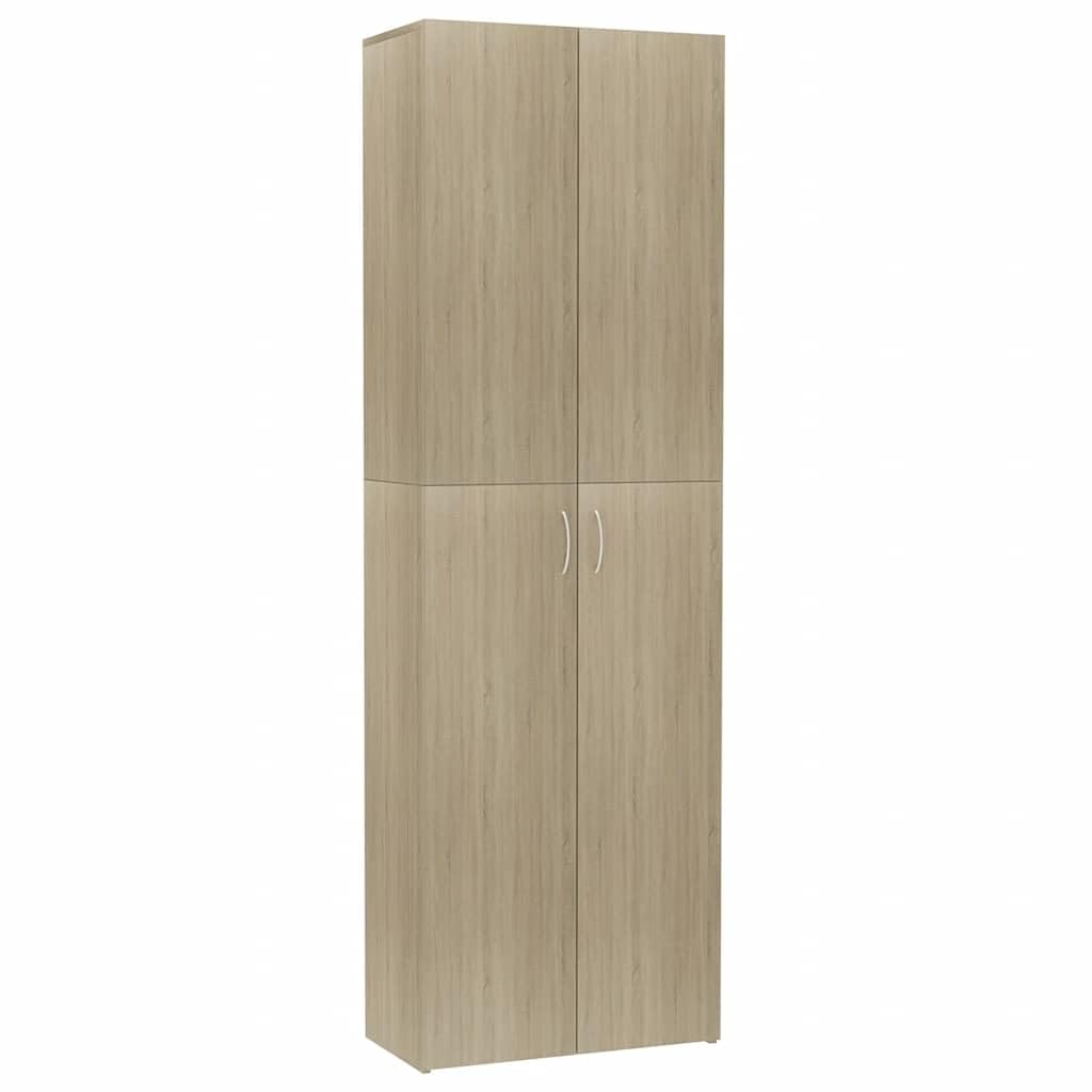 Armadio da ufficio Sonoma rovere 60 x 32 x 190 cm, in legno con 5 ripiani e due ante per elegante organizzazione di uffici e archiviazione stabile di documenti
