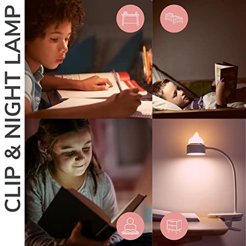 Lampada flessibile a clip e luce notturna / LED e USB ricaricabile / Lampada da lettura a clip / Lampada da lettura a clip per scrivania, laboratorio, letto o comodino - Bianco - Per bambini e adulti - Image 4