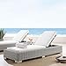 Modway Conway Sunbrella Outdoor Patio Wicker Rattan Chaise Lounge, Light Gray White