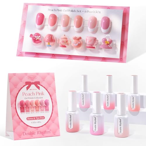 Double Rhythm 6 Pcs Hema Free Gel Polish Set 0.50 OZ Same Color S...