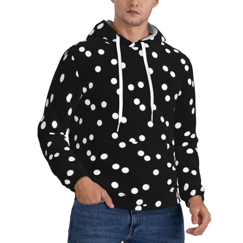 Chandail à capuche homme coupe décontractée noir et blanc de taille S à 4X
