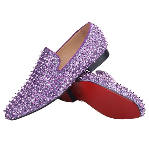 HI&HANN Men's Luxury Penny Slip-On Loafer Party Spike Dress Shoes Size 6 to 144