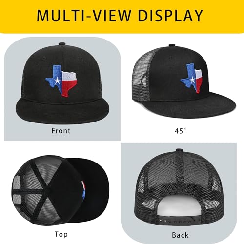 Image of Adjustable State Flag Trucker Hat Mesh Baseball Cap with Embroidered Patch for Men Women