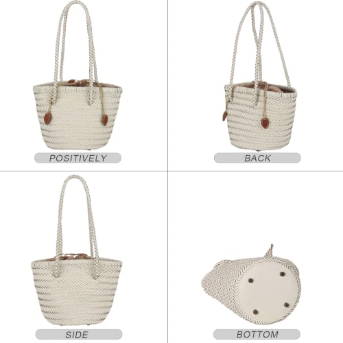 Image of Woven Tote Bag For Women, Fashion Crossbody Shoulder Bag, Casual Top-handle Handbags, and Travel Purses Phone Bag