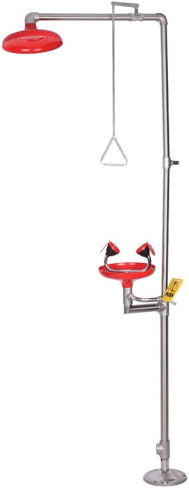 Eye Wash Station, Emergency Eyewash Shower Stations S304 Stainless Steel Wall Mounted Eye Washer Solution Face Shower