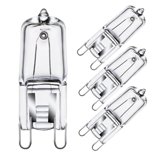 GMY G9 4 Pack Halogen Bulbs 28W 230V G9 Capsule Oven Light Bulbs 2700K Warm White Dimmable 300 Degree Halogen Lamps