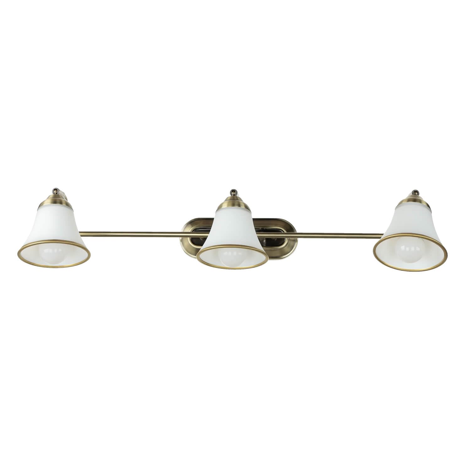 Licht-Erlebnisse Aplique Art Nouveau baño, bronce, aplique espejo, lámpara espejo, orientable, poco deslumbrante, cristal, 3 llamas, E14, A:70 cm, lámpara baño