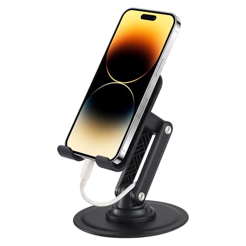 PJZZNDD Handyhalterung Tisch360 Drehbarer Klappbarer Handy Ständer Kompatibel mit iPhone 17/16/15/14/13/12/11 Pro XR XS X Samsung Xiaomi