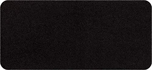Salonloewe Doormat Washable Black 30 x 60 cm Dirt Trapper Mat Plain Non-Slip Entrance Mat, 30 x 60 cm (Rectangular)