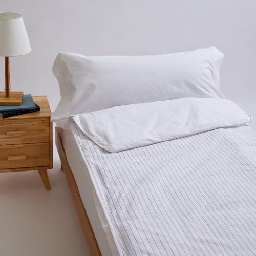 10XDIEZ Funda saco ajustable algodón naia blanco (Blanco - Cama 90cm)
