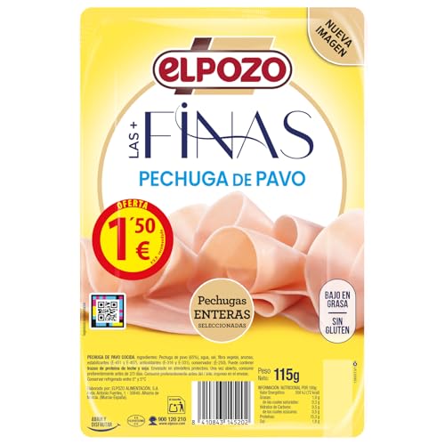 ElPozo Pechuga de Pavo Cocida en Lonchas, 115g