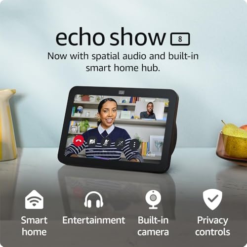 Echo Show 8 (3rd Gen, 2024 release) | HD smart touchscreen with s...