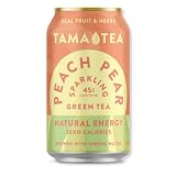 Sparkling Peach Pear Green Tea by Tama Tea - Made with Real Fruit & Herbs - Zero Sugar, Zero Calorie