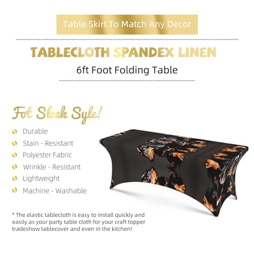 Nappe rectangulaire lavable teckels pour table de salle à manger
