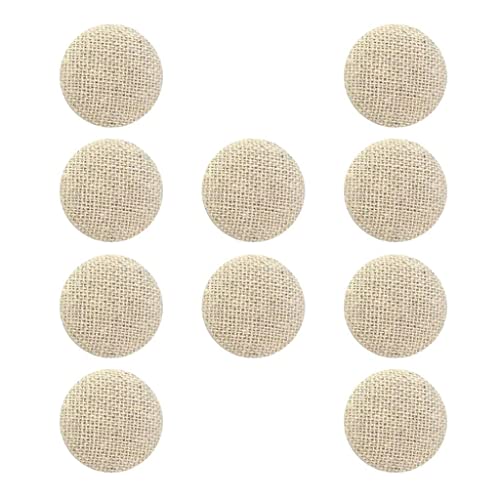zalati 10 botones de tela redondos recubiertos de color beige de 2 cm para manualidades, decoración, álbumes de recortes, costura, fabricación de tarjetas y otros proyectos artísticos y creativos