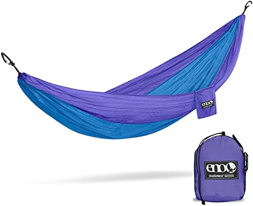 ENO, Eagles Nest Outfitters DoubleNest Lightweight Camping Hammock, 1 to 2 Person, Purple/Teal