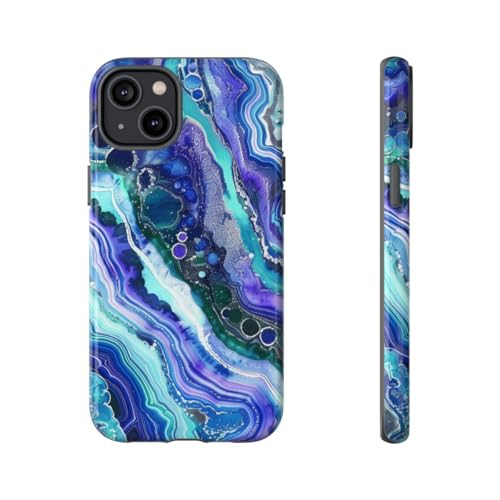 Coque iPhone 14 Plus géode rigide et brillante violette
