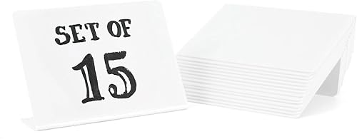 Paquete de 15 mini letreros de pizarra blanca para cualquier marcador, tablero de mensajes de plástico, etiquetas de alimentos para fiestas, números