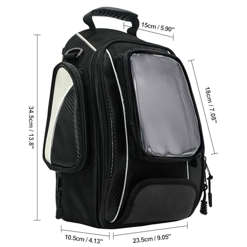 Dracarys Magnetic Motorcycle Tank Bag - Oxford Schwarz Motorrad Tasche Reise Outdoor-Sporttasche Gepäck Starke Magnetische Tasche für die Meisten Motorräder