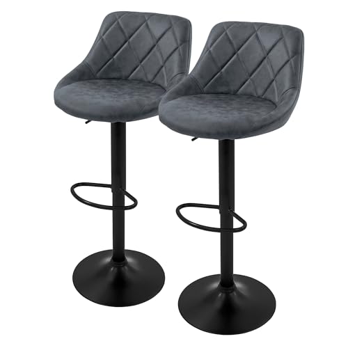 ML-Design Barhocker 2er Set, Bezug aus Kunstleder, Anthrazit,...