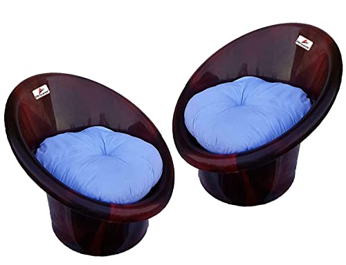 Image of Indoor /Outdoor Bearing Capacity up to 200Kg ,Kid, Strong and Sturdy Structure Tub Modern Plastic Chairs Arm Rest for Home, Living Room (Rosewood) - Set of 2