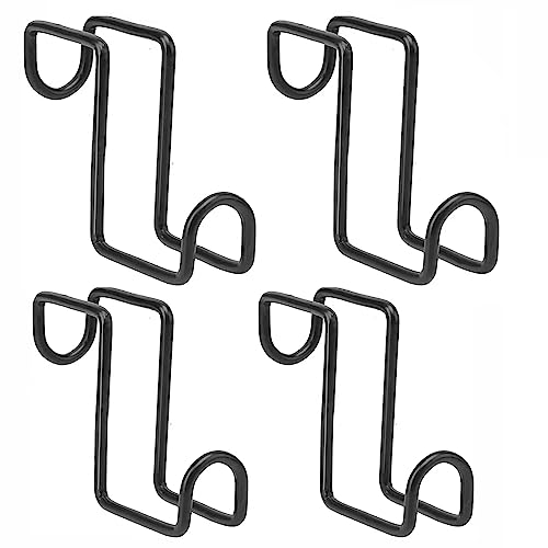 HDYEGY 4 Stück 10,2 cm Reißzwecken aus Metall, robuste Metall-Zaumhaken, Wassereimer-Aufhänger zum Aufhängen von Pferdezaumzeugen, Halfter und Eimern (schwarz)