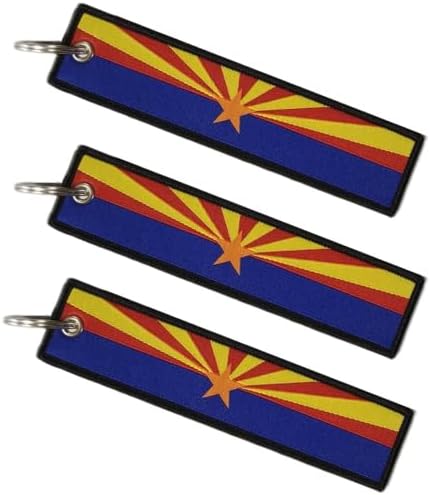 3 Pack Arizona Flag,Key Chain Tag with Key Ring - Keys, Cars, Motorcycles, Backpacks, Luggage and Gifts - EDC image 4