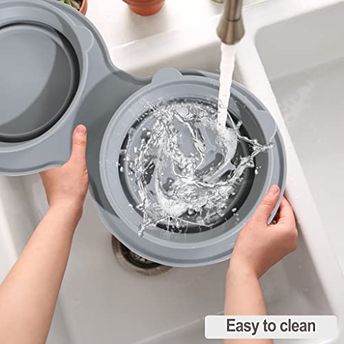 Ifoyo Collapsible Dog Bowls, 2 In 1 Portable Travel Pet Food Feeding Dog/Cat Bowl With No Spill Non-Skid Silicone Mat For Traveling thumb #5