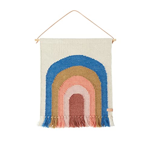 OYOY Mini Wandteppich Follow The Rainbow Mini Wall Rug - Wandbehang Kinderzimmer Deko in Blau aus...