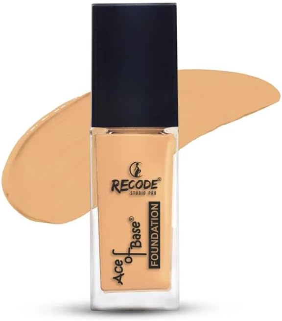 - Recode Ace of Base Foundation 30ml | Shade 04 - Lodhiana | Luminious Matte Finish | Lightweight | Long-Lasting | Waterproof | High Coverage