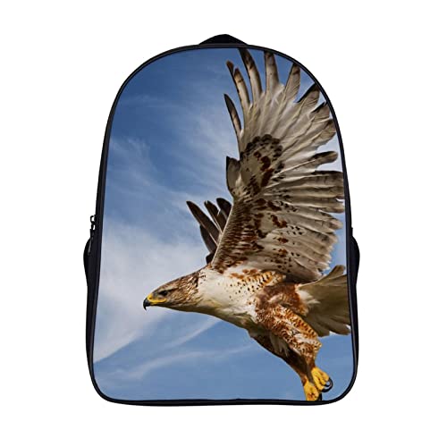 Mochila de moda con estampado águila 3D espaciosa y ergonómica para jóvenes