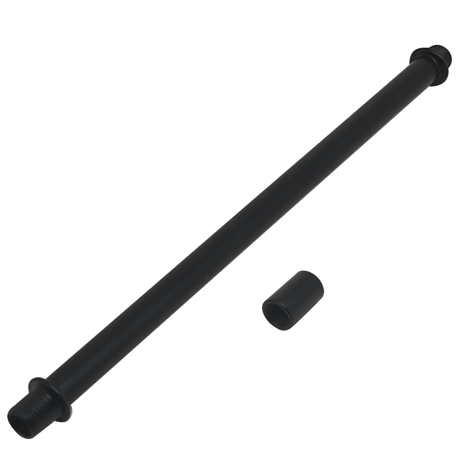 2pcs Black M10 Straight Pipe Lamp Stem Kit with Connector,Threaded Extension Rod Metal Lamp Parts Replacement,with 2pcs M10 Connector(Length:200mm/7.87"")