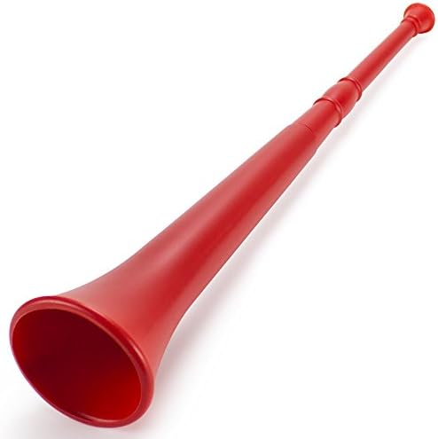 Pudgy Pedro's Plastic Vuvuzela Stadium Horn, 26-Inch, Red - MNSM-003
