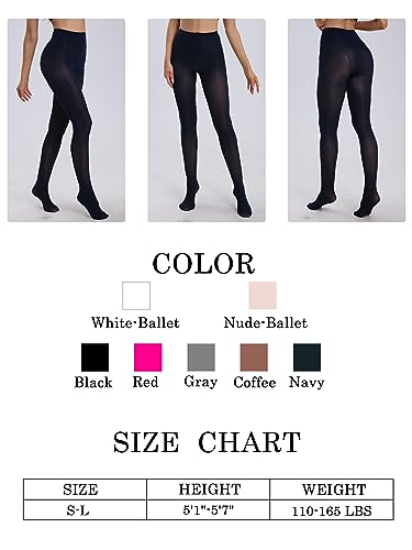 Image of SOUTHRO 80 Denier Opaque Tights for Women, High Waist Nylon Pantyhose | Soft Footed Nylon-Spandex, Tummy Control Waistband, Run-Resistant Reinforced Toe; for Office, Dress, Ballet & Winter